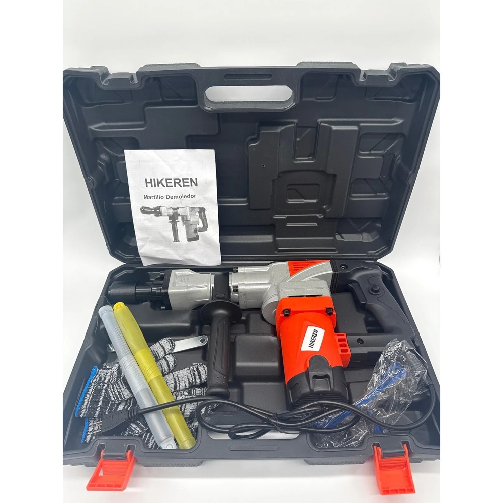1400W Electric Demolition Jack Hammer Concrete Breaker Kit w Chisels Case 901